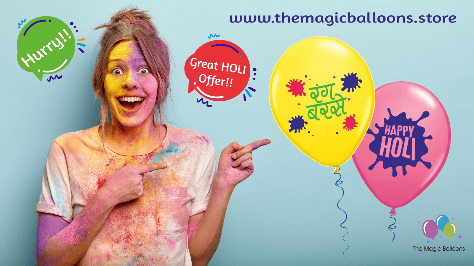 Holi Color Splashes with Fun Party & Balloon Decor - The Magic Balloon Store Suggests How