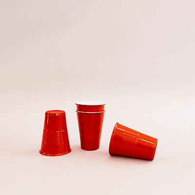 The Magic Balloons Store- Beer Pong Glass- Red Drinking Glasses for Christmas Diwali New Year Wedding Halloween and Bachelor Party Supplies- Liquid Capacity 450ml Set of 50 pcs- 181565