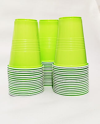 The Magic Balloons - Green Beer Pong Glass | Green Drinking Cup | Drinking Glass for New Year Bachelor Retirement Diwali Wedding Adults Parties and Games | Party Suppliers | 16 OZ | Set of 20