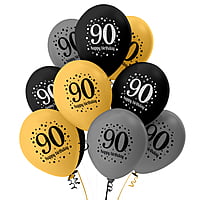 The Magic Balloon- Happy 90th Birthday Combo Kit with 30pcs Printed Balloons 1 Banner Pack of 31pcs