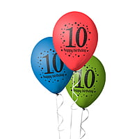 The Magic Balloons- Happy 10th Birthday Balloons pack of 50- 181231