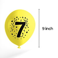 The Magic Balloons- 7 Number Balloons Latex Balloons With Banner For Seven Theme Balloons Pack of 21pcs | 20pcs Of Balloons and A Banner | Multicolor Balloons Decoration For Birthday | Party Supplier