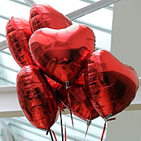 The Magic Balloons Store 18" Red Heart Shape Party Decorative Foil Balloon - Pack of 6 -181277