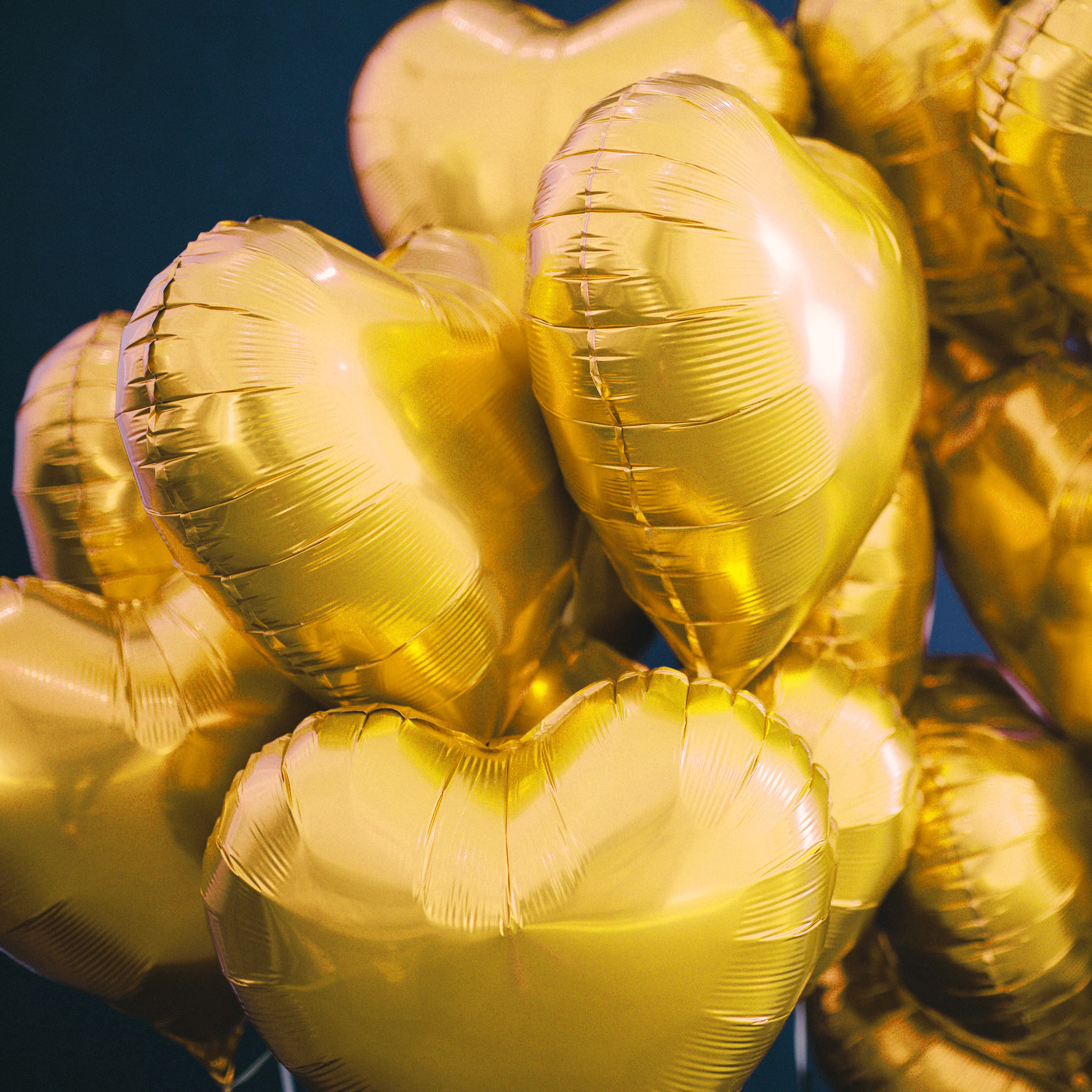 The Magic Balloons Store-18″ Gold Heart Foil Balloon ( Pack of 3)