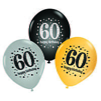 The Magic Balloons- Happy 60th Birthday Balloons pack of 30 pcs-181159
