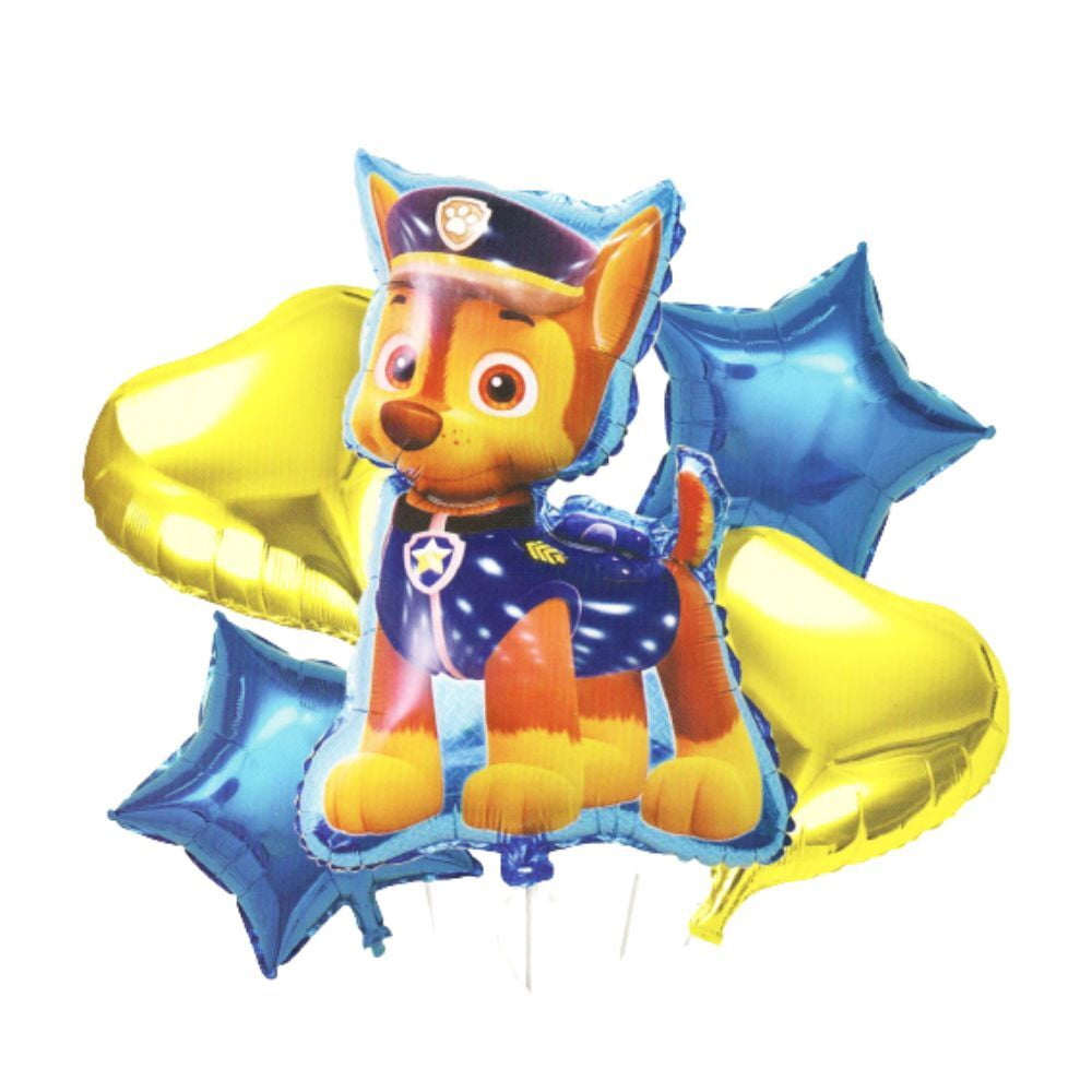 The Magic Balloons Paw Patrol Birthday Party Decoration combo kits foil balloons - Combo Pack of 5, Paw Patrol Foil Balloons for birthday decoration and Theme decoration foil balloons-181451