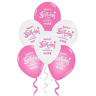 The Magic Balloons- Happy Birthday Balloons for Wife-Multicolour Party Decoration balloon for wife birthday decoration, 9" Metallic Pink and Metallic White balloons Pack of 30 pcs -181447