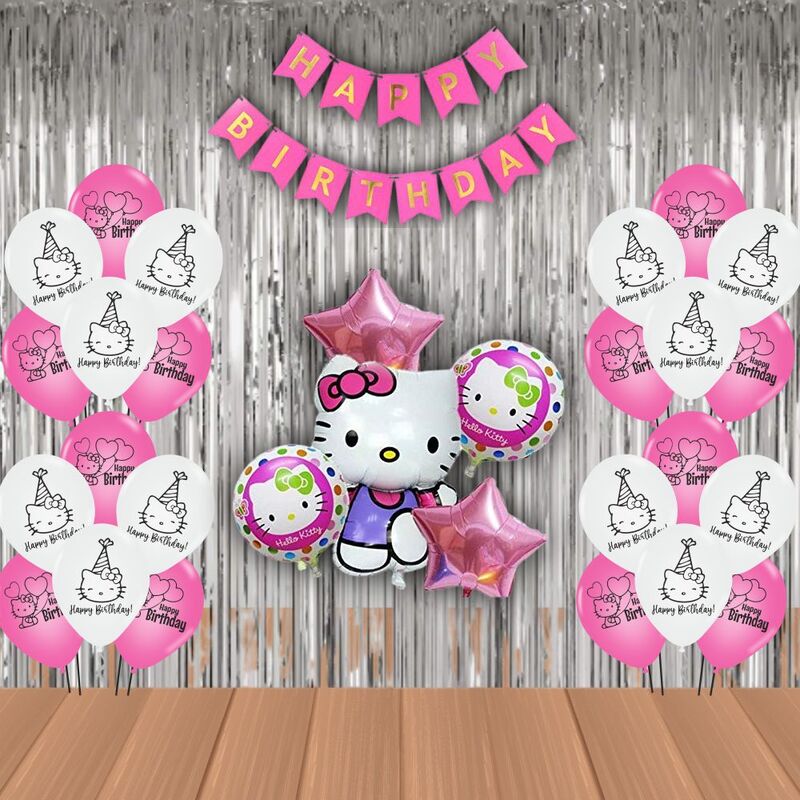 The Magic Balloons Hello Kitty Birthday Party Decoration combo kits –Hello Kitty Birthday Combo Pack of 38 Pcs, foil 5 pcs Set,1 Happy Birthday banner, 2 Foil Curtains,30 Printed Balloons-181454 The Magic Balloons Hello Kitty Birthday Party Decoration combo kits –Hello Kitty Birthday Combo Pack of 38 Pcs, foil 5 pcs Set,1 Happy Birthday banner, 2 Foil Curtains,30 Printed Balloons-181454