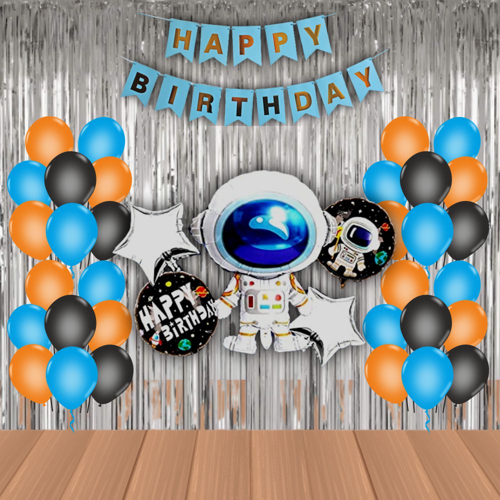 The Magic Balloons Store – Astronaut Space Theme Birthday Party Decoration combo kits – Birthday Combo Pack of 38 Pcs, foil 5 pcs Set,1 Happy Birthday banner, 2 Foil Curtains, 30 Balloons-181553 The Magic Balloons Store – Astronaut Space Theme Birthday Party Decoration combo kits – Birthday Combo Pack of 38 Pcs, foil 5 pcs Set,1 Happy Birthday banner, 2 Foil Curtains, 30 Balloons-181553