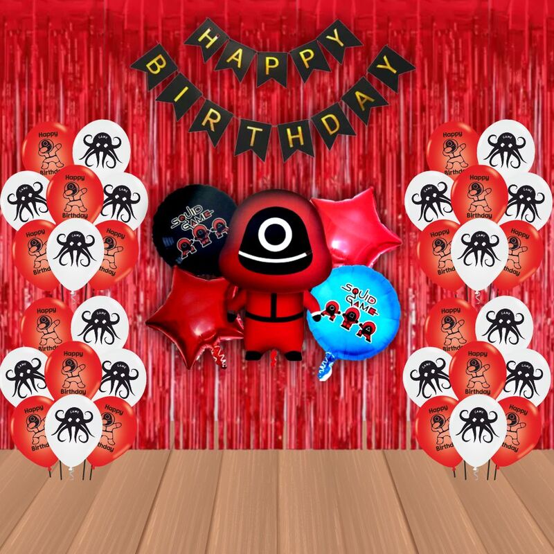 The Magic Balloons Store – Printed Squid Birthday Party Theme Decoration combo kits – Printed Combo Pack of 38 Pcs, foil 5 pcs Set,1 Happy Birthday banner, 2 Foil Curtains, 30 Balloons-181590 The Magic Balloons Store – Printed Squid Birthday Party Theme Decoration combo kits – Printed Combo Pack of 38 Pcs, foil 5 pcs Set,1 Happy Birthday banner, 2 Foil Curtains, 30 Balloons-181590