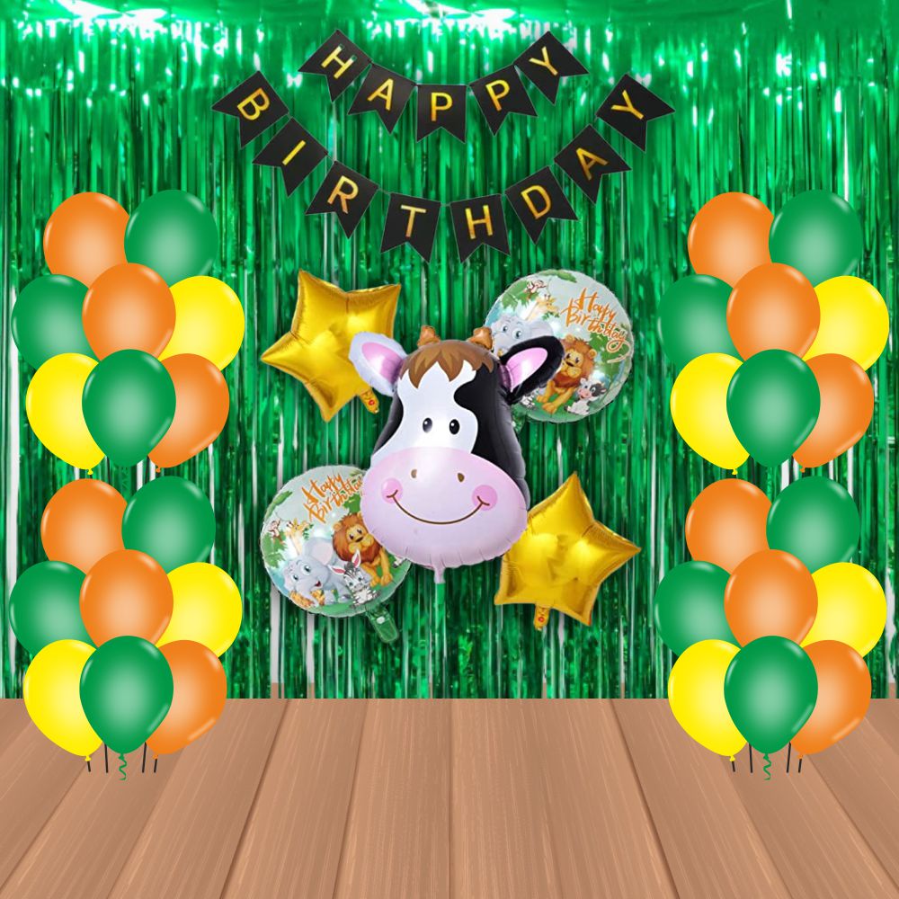 The Magic Balloons Store – Jungle Theme Party Decoration combo kits – Birthday Party Decoration Combo 38 Pcs, foil 5 pcs Set,1 Happy Birthday banner, 2 Foil Curtains, 30 Balloons-181563C The Magic Balloons Store – Jungle Theme Party Decoration combo kits – Birthday Party Decoration Combo 38 Pcs, foil 5 pcs Set,1 Happy Birthday banner, 2 Foil Curtains, 30 Balloons-181563C