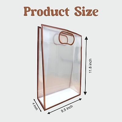 Pack of 6 Transparent Goodie Bags | Clear Medium Gift Bags for Return Gifts, Party Favors, Birthday, Wedding, Baby Shower | Brown Gift Bags Pack of 6 Transparent Goodie Bags | Clear Medium Gift Bags for Return Gifts, Party Favors, Birthday, Wedding, Baby Shower | Brown Gift Bags