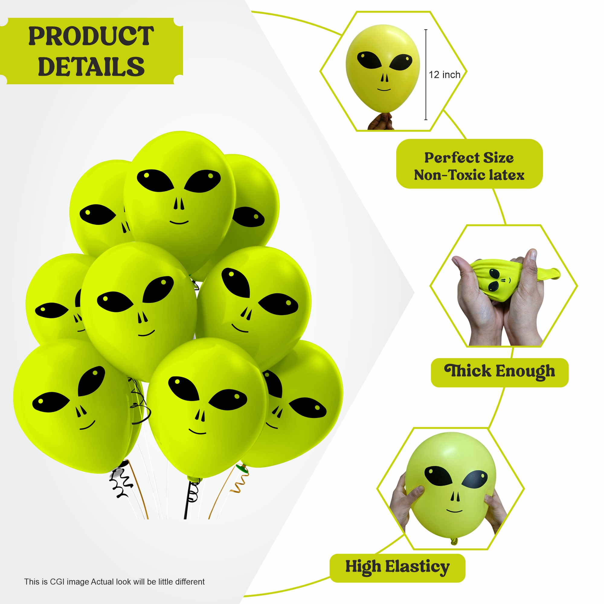 10pcs Green Alien Party Balloons - Alien Themed Birthday Baby Shower Party Decorations Supplies Decor Balloon 10pcs Green Alien Party Balloons - Alien Themed Birthday Baby Shower Party Decorations Supplies Decor Balloon