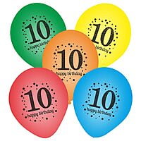 The Magic Balloons- Happy 10th Birthday Balloons pack of 30- 181205