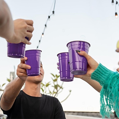 The Magic Balloons -Purple Glass 360ml Reusable and Recyclable Purple Drinking Cups Pack of 50pcs -12oz Leakproof Drinking Glasses Great for Cold Drinks Juices Games and More Party & Event Supplies The Magic Balloons -Purple Glass 360ml Reusable and Recyclable Purple Drinking Cups Pack of 50pcs -12oz Leakproof Drinking Glasses Great for Cold Drinks Juices Games and More Party & Event Supplies