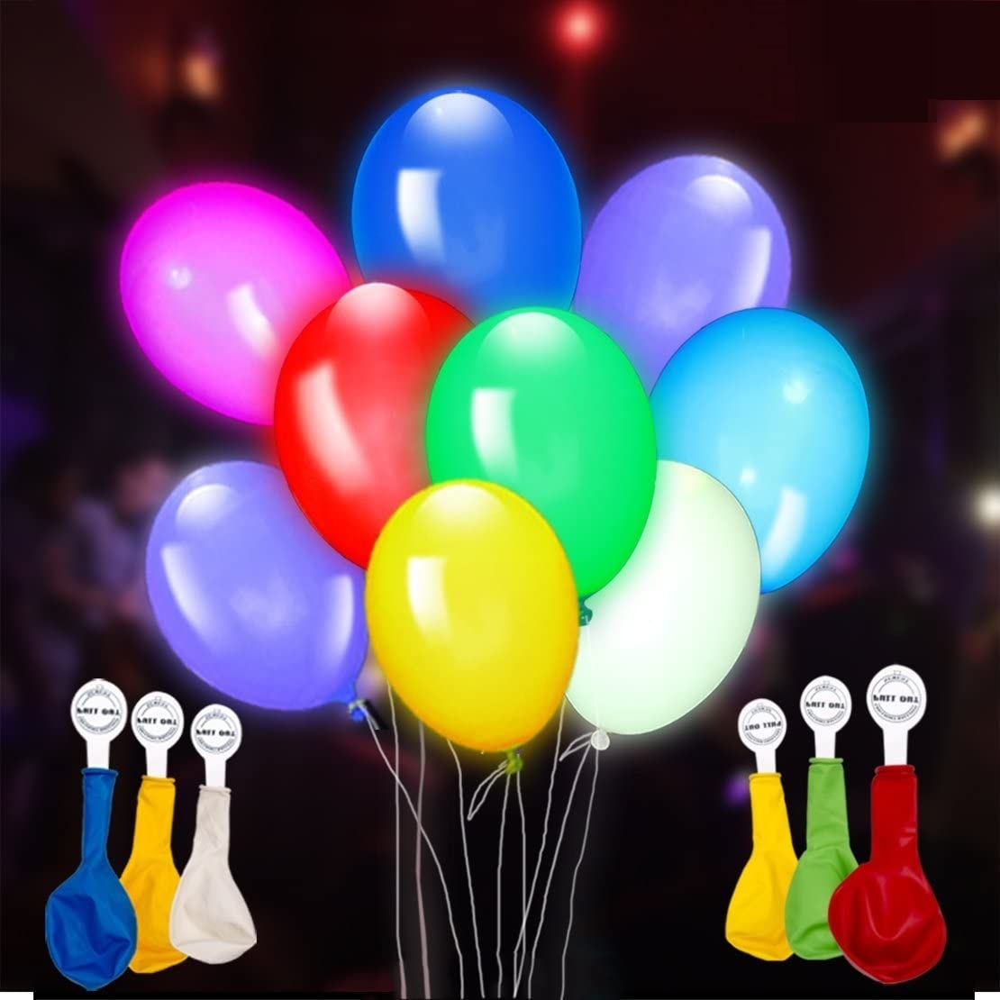 The Magic Balloons Store- 12” Led Light up Balloons for Decoration on Birthday Parties, Anniversaries, Wedding Decorations, Festival, Christmas, New Year Party. Pack of 5 Balloons The Magic Balloons Store- 12” Led Light up Balloons for Decoration on Birthday Parties, Anniversaries, Wedding Decorations, Festival, Christmas, New Year Party. Pack of 5 Balloons