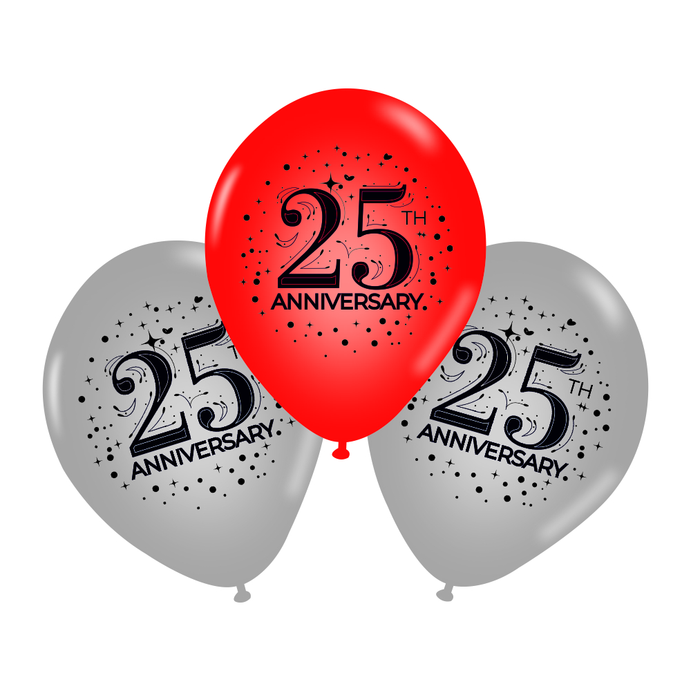 The Magic Balloons- Happy 25th Anniversary Party Balloons Pack of 30