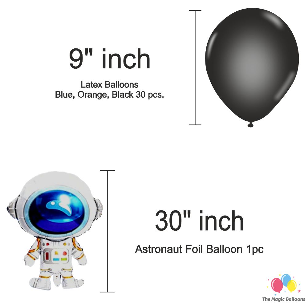 The Magic Balloons Store – Astronaut Space Theme Birthday Party Decoration combo kits – Birthday Combo Pack of 38 Pcs, foil 5 pcs Set,1 Happy Birthday banner, 2 Foil Curtains, 30 Balloons-181553 The Magic Balloons Store – Astronaut Space Theme Birthday Party Decoration combo kits – Birthday Combo Pack of 38 Pcs, foil 5 pcs Set,1 Happy Birthday banner, 2 Foil Curtains, 30 Balloons-181553