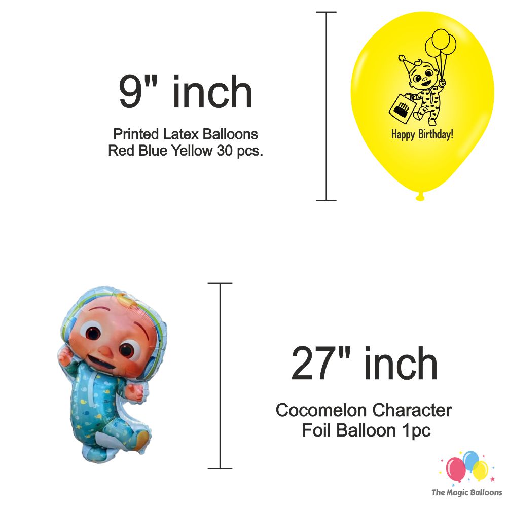 The Magic Balloons Store – Printed Cocomelon Birthday Party Theme Decoration combo kits – Combo Pack of 38 Pcs, foil 5 pcs Set,1 Happy Birthday banner, 2 Foil Curtains, 30 Balloons-181593 The Magic Balloons Store – Printed Cocomelon Birthday Party Theme Decoration combo kits – Combo Pack of 38 Pcs, foil 5 pcs Set,1 Happy Birthday banner, 2 Foil Curtains, 30 Balloons-181593