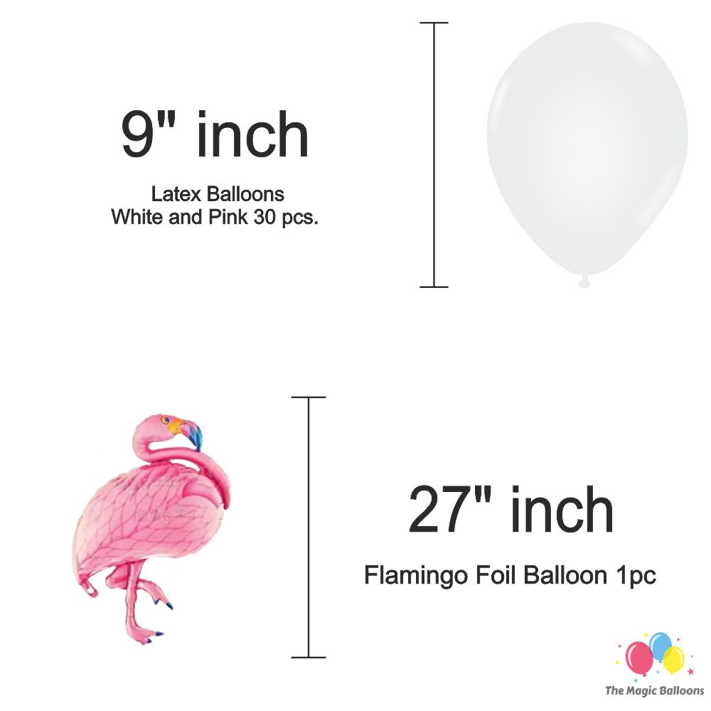 The Magic Balloons- Flamingo Theme Party Decoration Combo Kit for Theme Party, Birthday, House Party Decoration Combo 38 pcs, Foil 5 pcs set, 2 Foil Curtain 1 Banner and 30 Balloons- 181571 The Magic Balloons- Flamingo Theme Party Decoration Combo Kit for Theme Party, Birthday, House Party Decoration Combo 38 pcs, Foil 5 pcs set, 2 Foil Curtain 1 Banner and 30 Balloons- 181571
