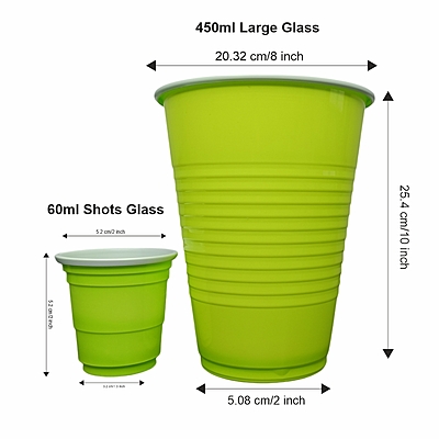 The Magic Balloons- Beer Pong Glasses Combo Pack - 30x 450ml Drinking Glasses and 10x 60ml Red Shot Glasses for Bachelor, Cocktails, Holi, Christmas, and Night Parties - 40 Pieces The Magic Balloons- Beer Pong Glasses Combo Pack - 30x 450ml Drinking Glasses and 10x 60ml Red Shot Glasses for Bachelor, Cocktails, Holi, Christmas, and Night Parties - 40 Pieces