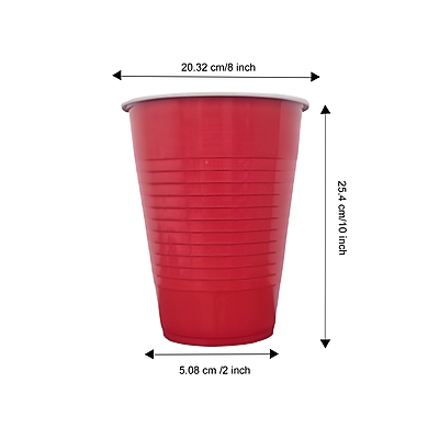 The Magic Balloons Store-Get the Party Started with 100 Piece Set of Red Beer Pong Glasses for Christmas, Bachelor, Cocktail, New Year and Wedding Parties - Liquid Capacity 450ml!