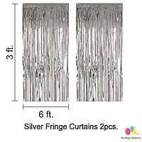 The Magic Balloons- Peppa Pig Birthday Party Decoration combo kit Pack of 38 pcs Peppa Pig Foil Balloons Set of 5 pcs,1 Happy Birthday banner, 2 Silver Foil Curtains, 30 Peppa theme printed Balloons