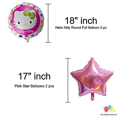 The Magic Balloons Hello Kitty Birthday Party Decoration combo kits –Hello Kitty Birthday Combo Pack of 38 Pcs, foil 5 pcs Set,1 Happy Birthday banner, 2 Foil Curtains,30 Printed Balloons-181454 The Magic Balloons Hello Kitty Birthday Party Decoration combo kits –Hello Kitty Birthday Combo Pack of 38 Pcs, foil 5 pcs Set,1 Happy Birthday banner, 2 Foil Curtains,30 Printed Balloons-181454