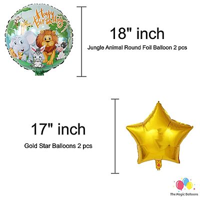 The Magic Balloons Store- Jungle Theme Balloons for Animal Theme Birthday Party/Decorations Supplies Jungle Theme Happy Birthday Decoration Pack of 30 pcs -181589 The Magic Balloons Store- Jungle Theme Balloons for Animal Theme Birthday Party/Decorations Supplies Jungle Theme Happy Birthday Decoration Pack of 30 pcs -181589
