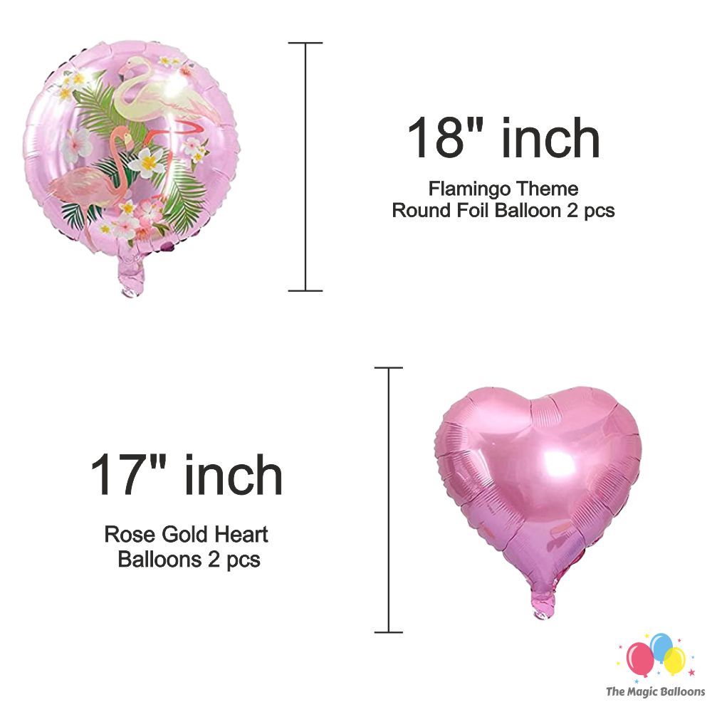 The Magic Balloons- Flamingo Theme Party Decoration Combo Kit for Theme Party, Birthday, House Party Decoration Combo 38 pcs, Foil 5 pcs set, 2 Foil Curtain 1 Banner and 30 Balloons- 181571 The Magic Balloons- Flamingo Theme Party Decoration Combo Kit for Theme Party, Birthday, House Party Decoration Combo 38 pcs, Foil 5 pcs set, 2 Foil Curtain 1 Banner and 30 Balloons- 181571