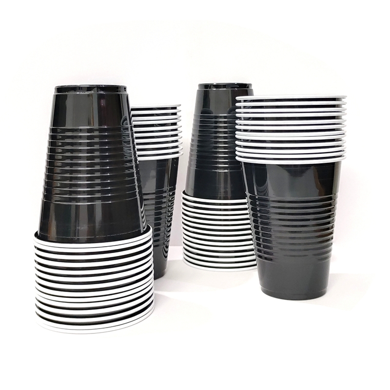 The Magic Balloons - Black Beer Pong Glasses | Pack of 50pcs | Reusable 450ml | Party Glasses for Holi Diwali Bachelor Halloween Christmas & New Year Eco-Friendly Cups for Parties The Magic Balloons - Black Beer Pong Glasses | Pack of 50pcs | Reusable 450ml | Party Glasses for Holi Diwali Bachelor Halloween Christmas & New Year Eco-Friendly Cups for Parties