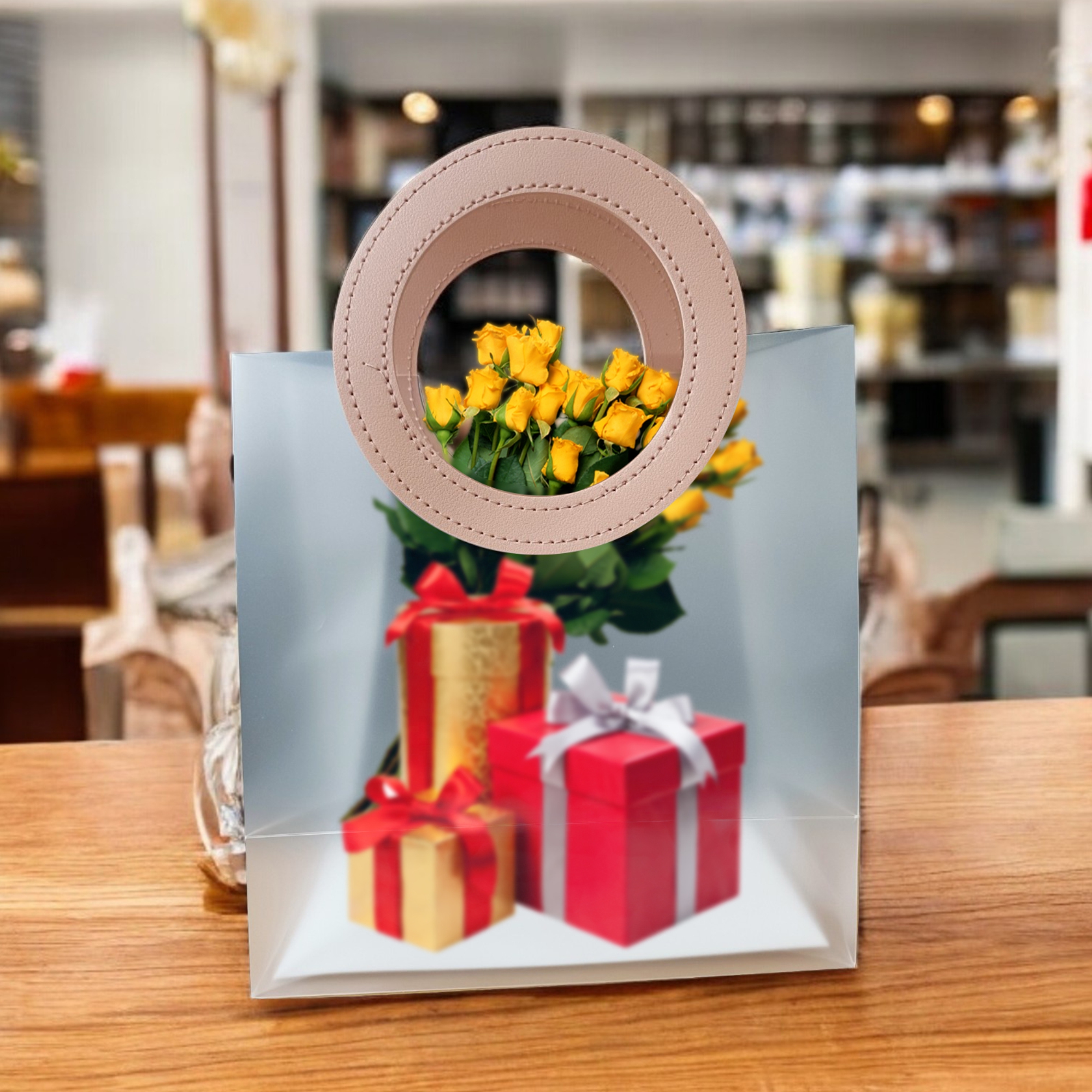 6pcs Transparent Gift Bags with Pink Handles | Light Weight Clear Gift Wrap Bags for Bridal Party, Baby Shower, Wedding Return Gifts, Birthday Party, Valentine, Bachelorette, Shopping Bags 6pcs Transparent Gift Bags with Pink Handles | Light Weight Clear Gift Wrap Bags for Bridal Party, Baby Shower, Wedding Return Gifts, Birthday Party, Valentine, Bachelorette, Shopping Bags