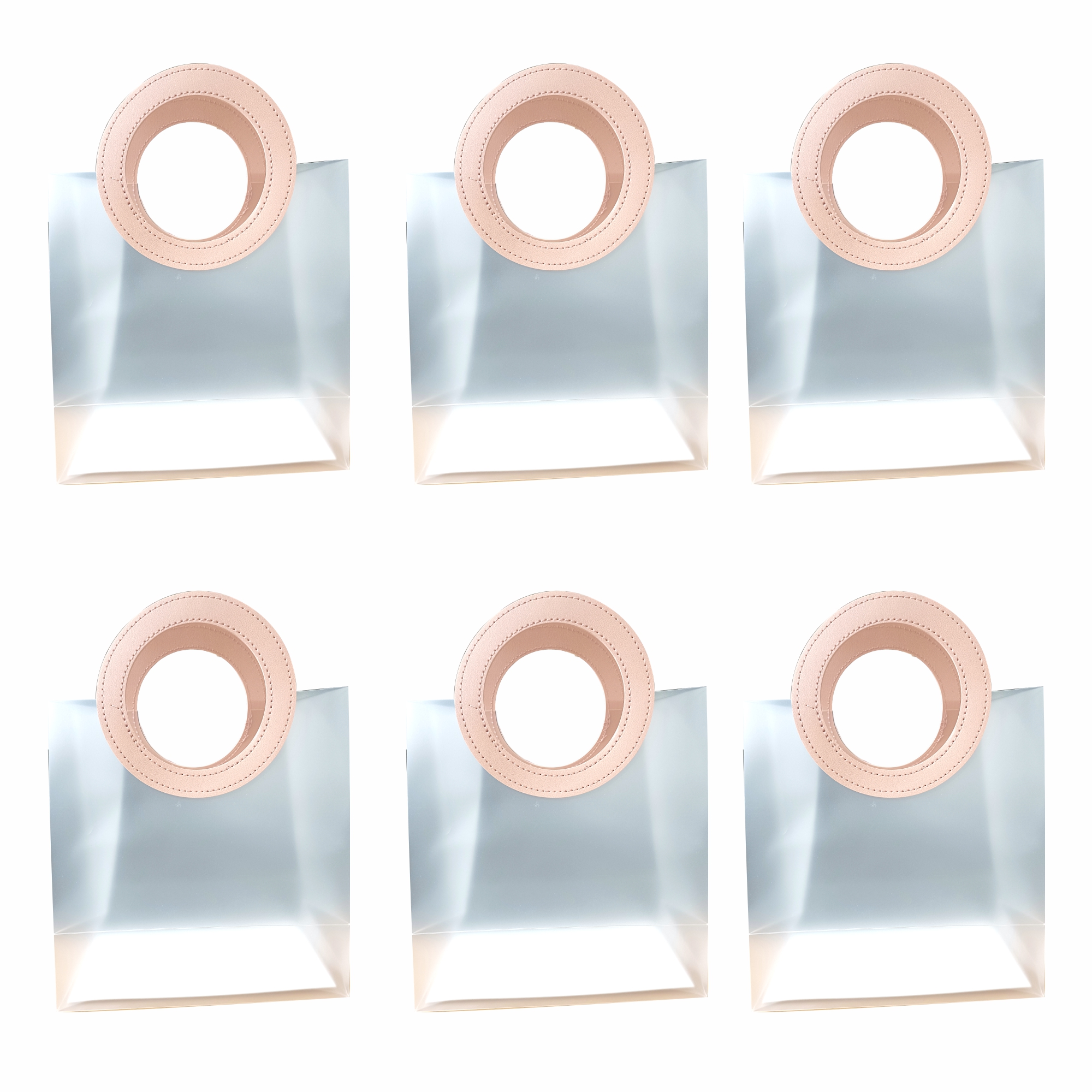 6pcs Transparent Gift Bags with Pink Handles | Light Weight Clear Gift Wrap Bags for Bridal Party, Baby Shower, Wedding Return Gifts, Birthday Party, Valentine, Bachelorette, Shopping Bags 6pcs Transparent Gift Bags with Pink Handles | Light Weight Clear Gift Wrap Bags for Bridal Party, Baby Shower, Wedding Return Gifts, Birthday Party, Valentine, Bachelorette, Shopping Bags