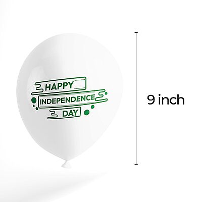 The Magic Balloons - Happy Independence Day Latex Balloons For 15 August Pack of 21pcs | 20pcs Of Orange White and Green 9" Balloons And A Banner For Independence Day Or Any Other National Day The Magic Balloons - Happy Independence Day Latex Balloons For 15 August Pack of 21pcs | 20pcs Of Orange White and Green 9" Balloons And A Banner For Independence Day Or Any Other National Day