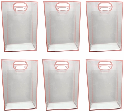Pack of 6 – Transparent Goodie Bags Clear Gift Bags Medium Brown Bags for Return Gift and More Pack of 6 – Transparent Goodie Bags Clear Gift Bags Medium Brown Bags for Return Gift and More