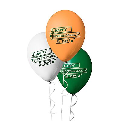 The Magic Balloons - Happy Independence Day Latex Balloons For 15 August Pack of 21pcs | 20pcs Of Orange White and Green 9" Balloons And A Banner For Independence Day Or Any Other National Day The Magic Balloons - Happy Independence Day Latex Balloons For 15 August Pack of 21pcs | 20pcs Of Orange White and Green 9" Balloons And A Banner For Independence Day Or Any Other National Day