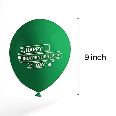 The Magic Balloons - Happy Independence Day Latex Balloons For 15 August Pack of 21pcs | 20pcs Of Orange White and Green 9" Balloons And A Banner For Independence Day Or Any Other National Day The Magic Balloons - Happy Independence Day Latex Balloons For 15 August Pack of 21pcs | 20pcs Of Orange White and Green 9" Balloons And A Banner For Independence Day Or Any Other National Day