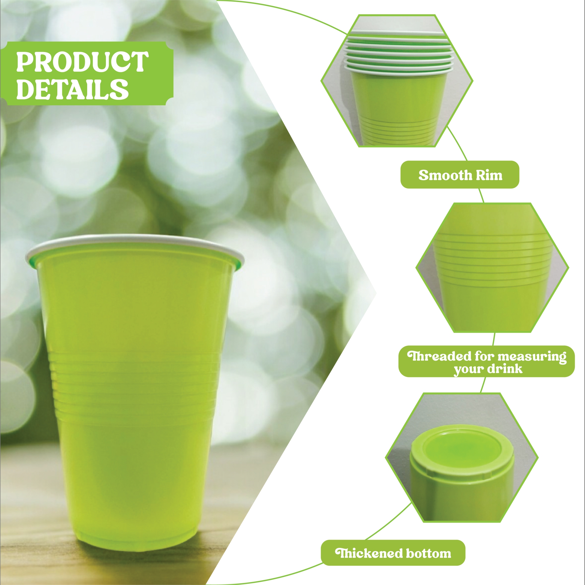Set of 20 Green 360ml Beer Pong Glasses for New Year Bachelor Wedding and Retirement Parties | Party Drinking Cups | Reusable Party Pong Glasses | Ideal for Games and Fun Set of 20 Green 360ml Beer Pong Glasses for New Year Bachelor Wedding and Retirement Parties | Party Drinking Cups | Reusable Party Pong Glasses | Ideal for Games and Fun