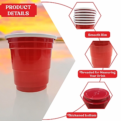 The Magic Balloons- Beer Pong Glasses Combo Pack 30pcs of 450ml Drinking Glasses and 30 Pieces of 60ml Red Shot Glasses for Bachelor Cocktails Holi Christmas and New Year Parties The Magic Balloons- Beer Pong Glasses Combo Pack 30pcs of 450ml Drinking Glasses and 30 Pieces of 60ml Red Shot Glasses for Bachelor Cocktails Holi Christmas and New Year Parties