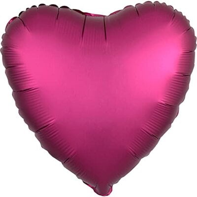 Anagram 18″ Satin Pomegranate Heart Foil Balloon (pack of 1) 181321