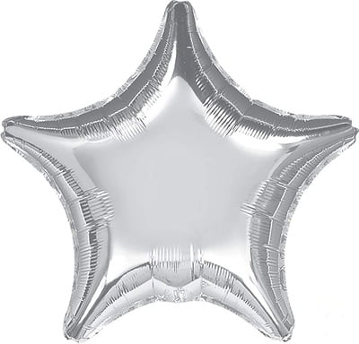 The Magic Balloons Store- 18" Silver Star Foil Balloons-181319