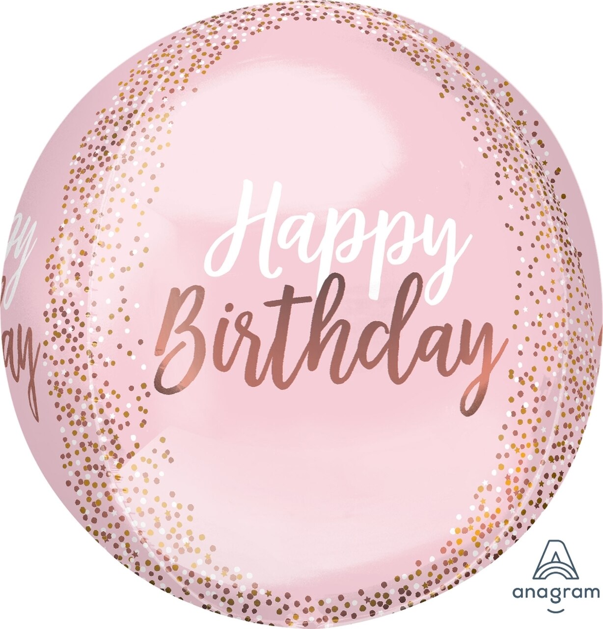 Anagram Happy Birthday Orbz Blush Balloons 16 Inch-181295 Anagram Happy Birthday Orbz Blush Balloons 16 Inch-181295