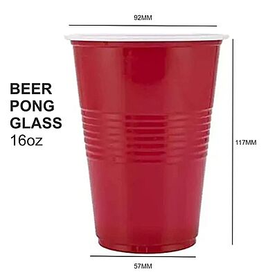 Beer Pong Glass | Red Drinking Cup | Drinking Glass for New Year Bachelor Anniversary Helloween Wedding Adults Parties and Games | Party Suppliers | 16 OZ | Set of 20pcs Beer Pong Glass | Red Drinking Cup | Drinking Glass for New Year Bachelor Anniversary Helloween Wedding Adults Parties and Games | Party Suppliers | 16 OZ | Set of 20pcs