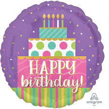 Birthday Cake Swirls Balloons-18" S40