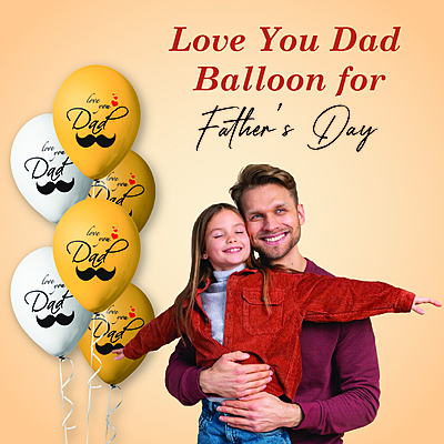 I Love You Dad Balloon for Happy Birthday Father's Day Best Dad Ever Balloon Decoration for Father’s Day Party Gold & White metallic Balloons Pack of 12pcs I Love You Dad Balloon for Happy Birthday Father's Day Best Dad Ever Balloon Decoration for Father’s Day Party Gold & White metallic Balloons Pack of 12pcs