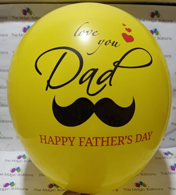 The Magic Balloons- Love you Dad-Happy Father’s Day Balloons-Party/Decorations. Yellow Balloons- pack of 10