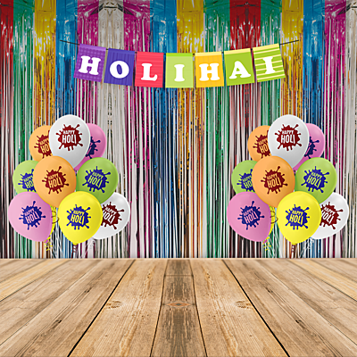 The Magic Balloons -Colorful Holi Decoration Items  Large 33 Pcs Multicolor Holi Balloons for Holi Decorations Holi Decoration Items for Home  Colorful Curtain Holi Hai  Banner