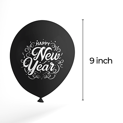 The Magic Balloons -Customized Happy New Year Latex Balloons New Year balloons Pack of 30pcs Black and Golden Balloons For New Year's Eve. The Magic Balloons -Customized Happy New Year Latex Balloons New Year balloons Pack of 30pcs Black and Golden Balloons For New Year's Eve.