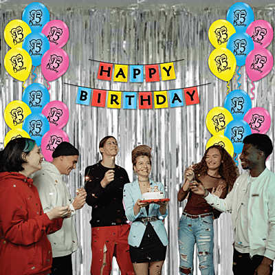 The Magic Balloons- Make Your Birthday Bash Unforgettable With Our Combo Kit: 15 Balloons, 1 Curtain, and 1 Banner - Celebrate Your 15th Birthday in Style