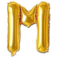 The Magic Balloons Store- 16" Gold- Alphabets Foil Balloons